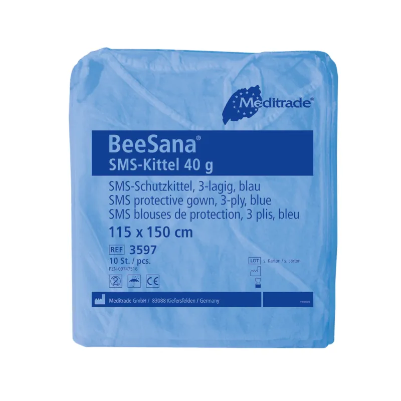 Schutzkittel-40g-blau Beesana Schutzmantel 40G Kittel