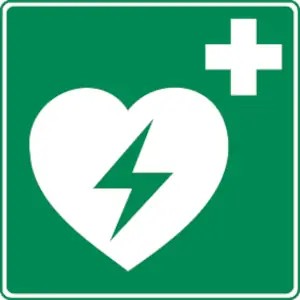 Rettungszeichen Defibrillator 200 x 200 mm 