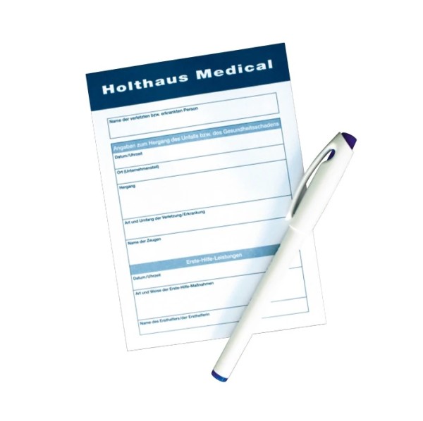 Meldeblock mit Stift Holthaus Medical Unfall